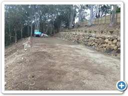 Rock boulder wall constructions